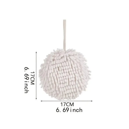 1pc White and Gray Absorbent Hanging Bathroom Towel